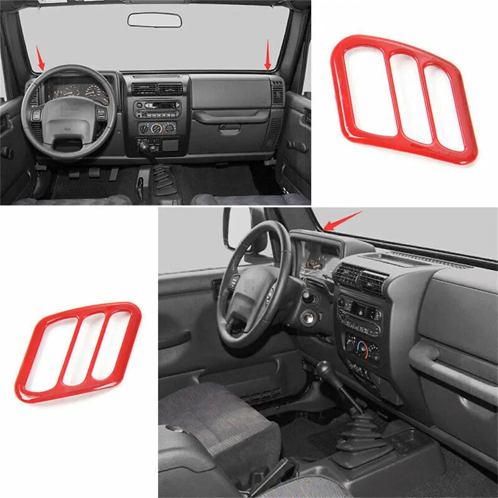 For 1997-2006 Jeep Wrangler TJ Dashboard Air Conditioner Vent Trim Cover Ring (2 pcs)