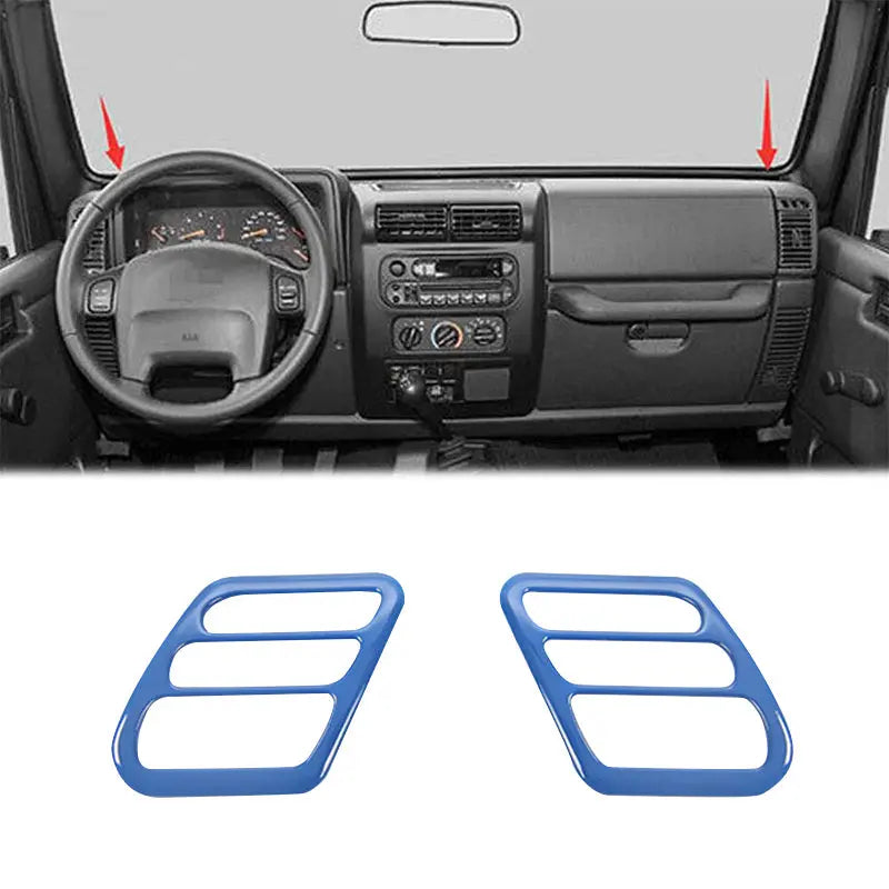 For 1997-2006 Jeep Wrangler TJ Dashboard Air Conditioner Vent Trim Cover Ring (2 pcs)