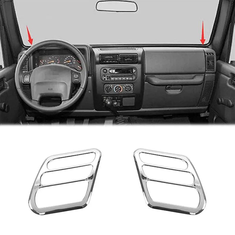 For 1997-2006 Jeep Wrangler TJ Dashboard Air Conditioner Vent Trim Cover Ring (2 pcs)