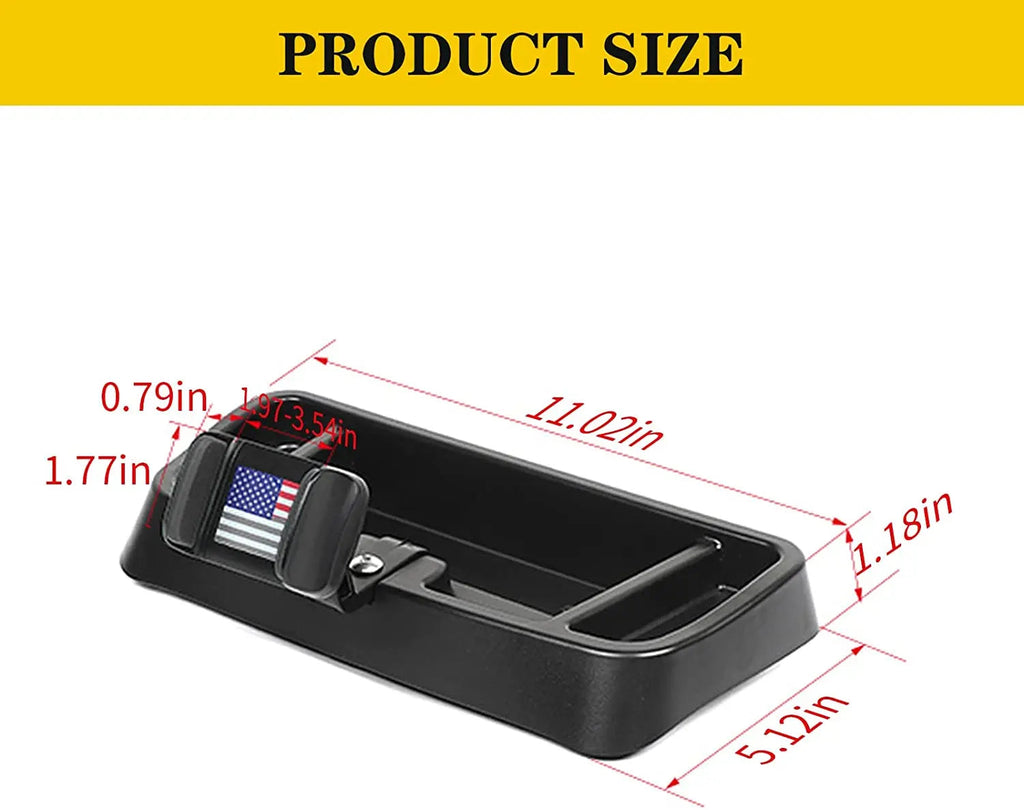 For 1997-2006 Jeep Wrangler TJ Dashboard Tray Mount Cell Phone Holder Storage Box Organizer, American Flag