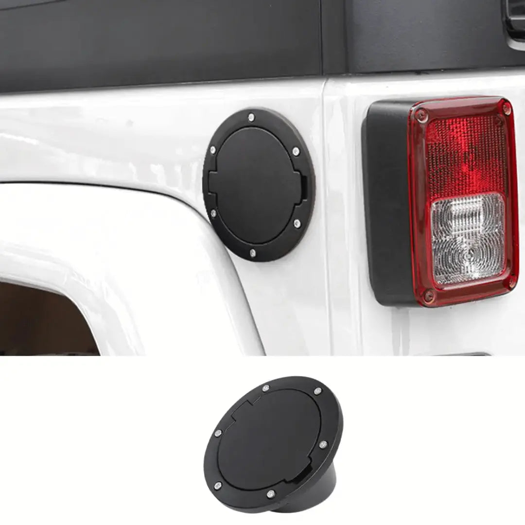 For 1997-2006 Jeep Wrangler TJ Door Fuel Filler Tank Gas Cap Cover Aluminum