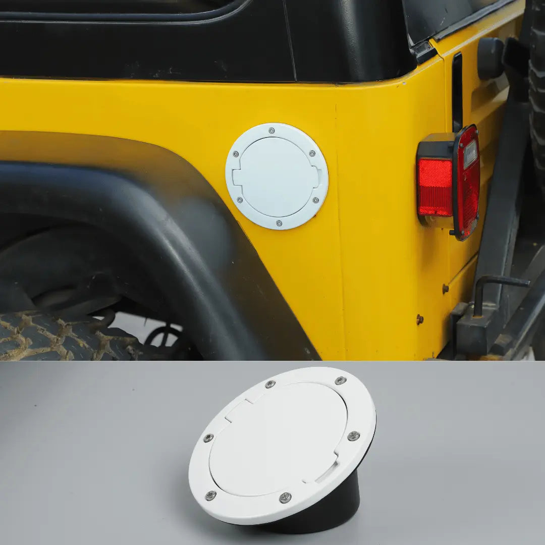 For 1997-2006 Jeep Wrangler TJ Door Fuel Filler Tank Gas Cap Cover Aluminum