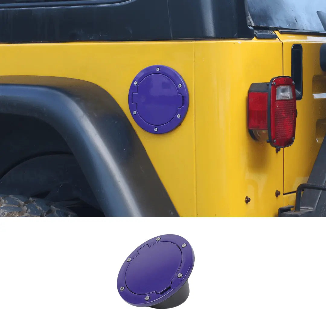 For 1997-2006 Jeep Wrangler TJ Door Fuel Filler Tank Gas Cap Cover Aluminum