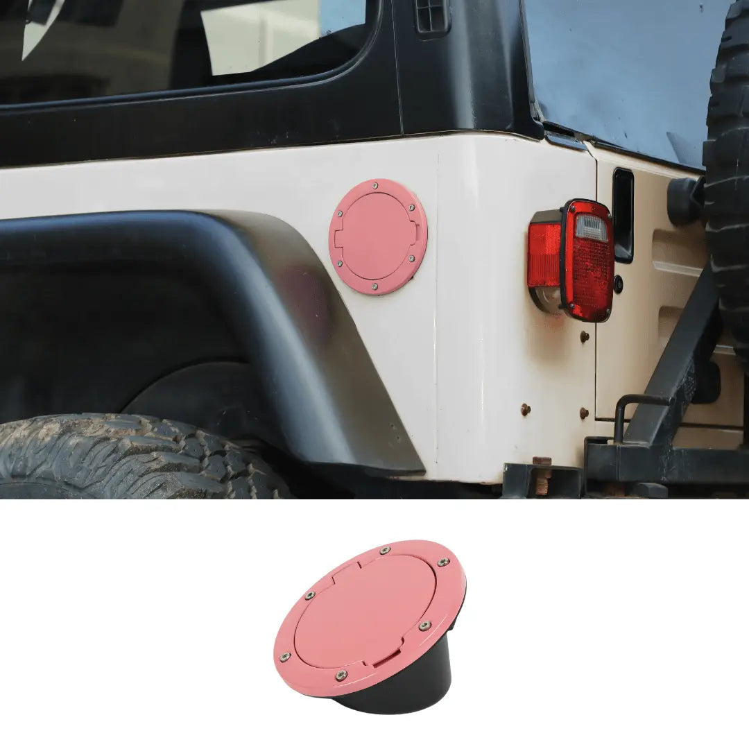 For 1997-2006 Jeep Wrangler TJ Door Fuel Filler Tank Gas Cap Cover Aluminum