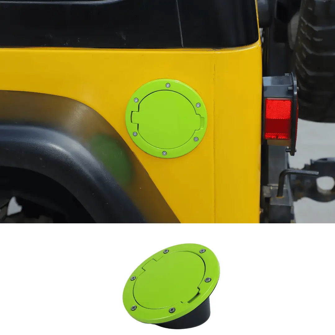 For 1997-2006 Jeep Wrangler TJ Door Fuel Filler Tank Gas Cap Cover Aluminum