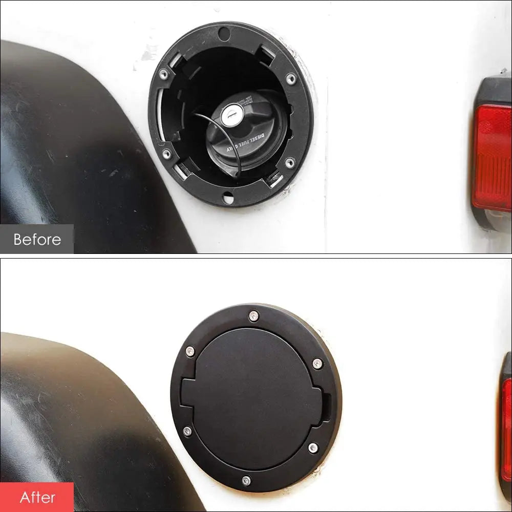 For 1997-2006 Jeep Wrangler TJ Door Fuel Filler Tank Gas Cap Cover Aluminum