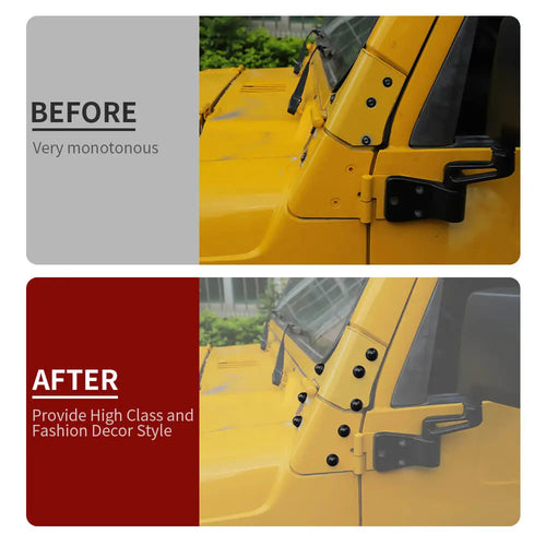 For 1997-2006 Jeep Wrangler TJ Exterior A-Pillar Screw Protection Cover Trim