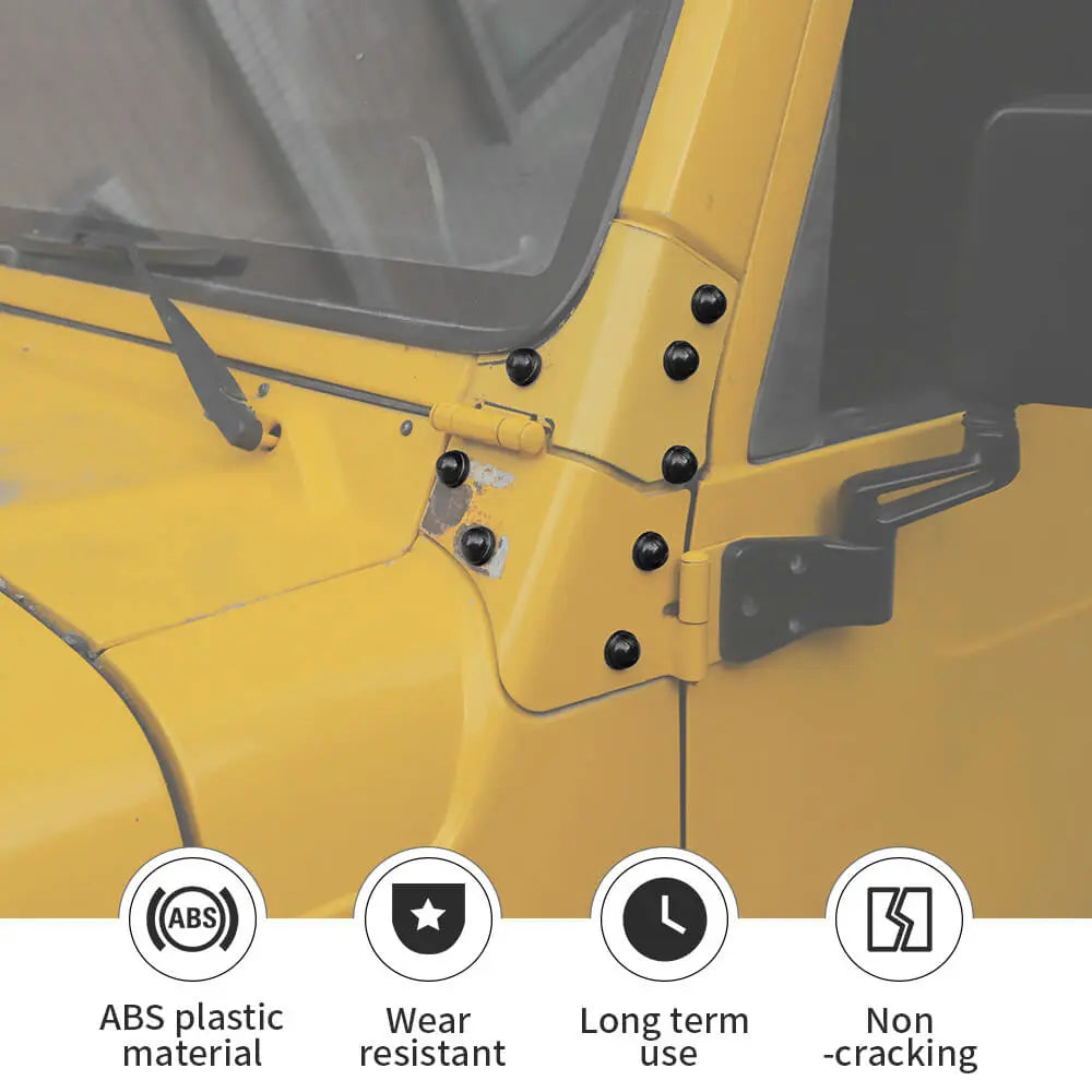 For 1997-2006 Jeep Wrangler TJ Exterior A-Pillar Screw Protection Cover Trim