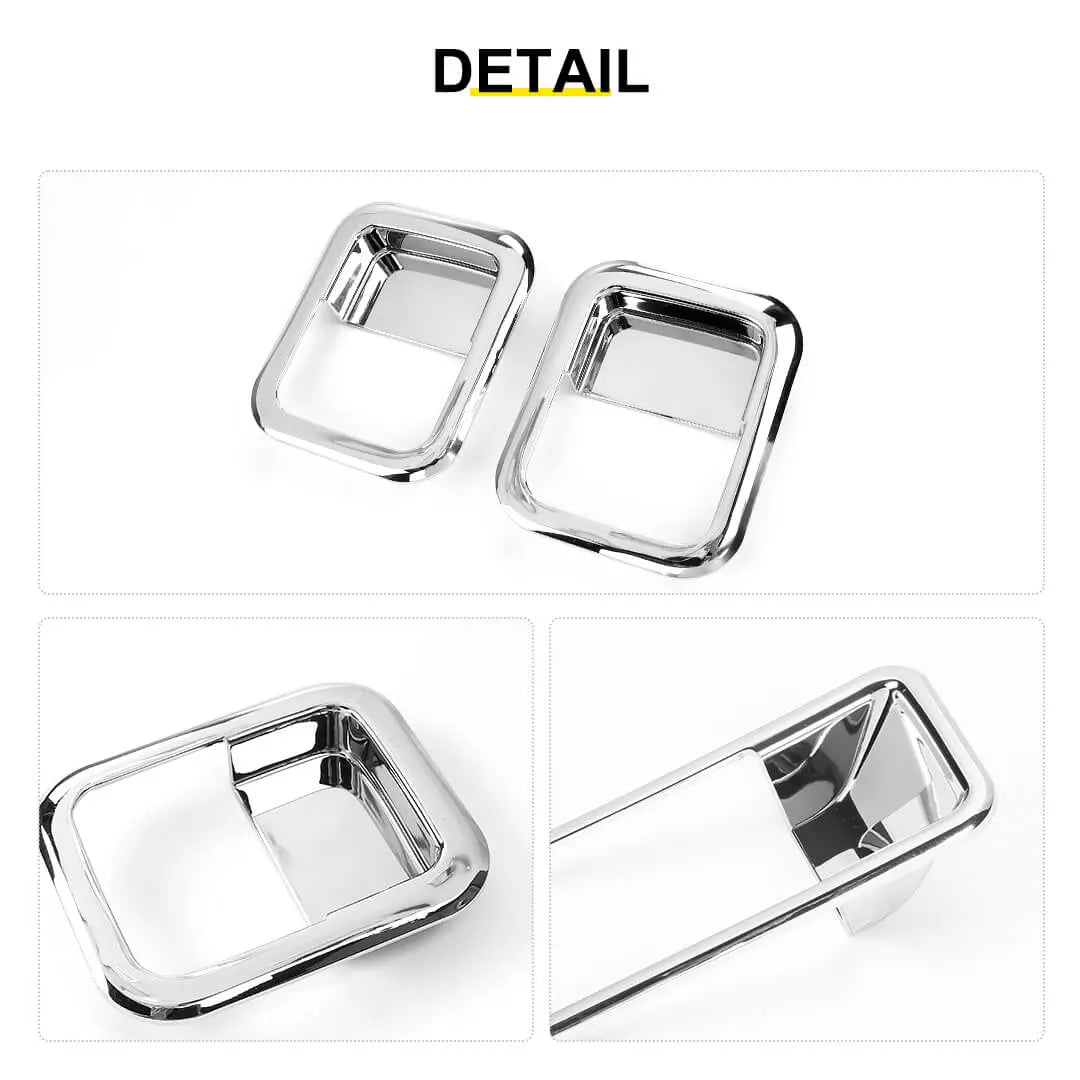 For 1997-2006 Jeep Wrangler TJ Exterior Car Rear Door Bowl Handle Cover Trim (3 pcs)