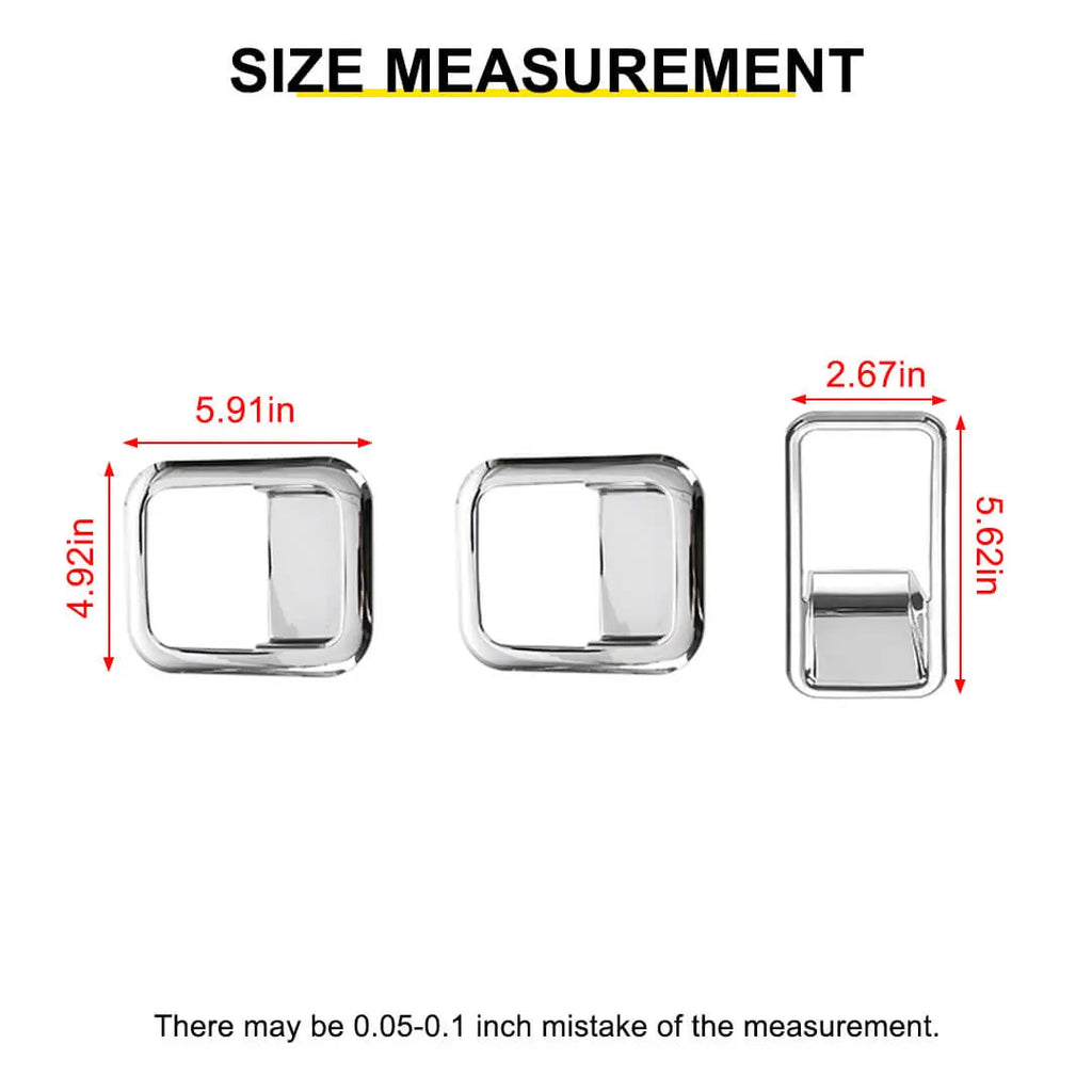 For 1997-2006 Jeep Wrangler TJ Exterior Car Rear Door Bowl Handle Cover Trim (3 pcs)