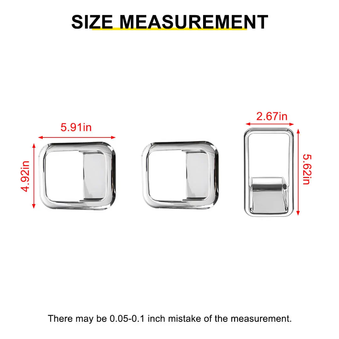 For 1997-2006 Jeep Wrangler TJ Exterior Car Rear Door Bowl Handle Cover Trim (3 pcs)