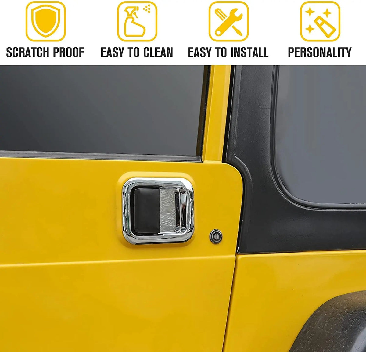 For 1997-2006 Jeep Wrangler TJ Exterior Door Handle Bowl Trim Cover