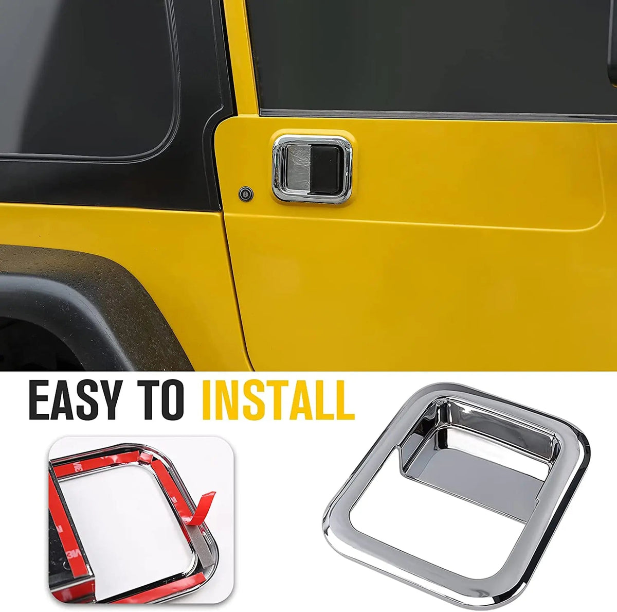 For 1997-2006 Jeep Wrangler TJ Exterior Door Handle Bowl Trim Cover