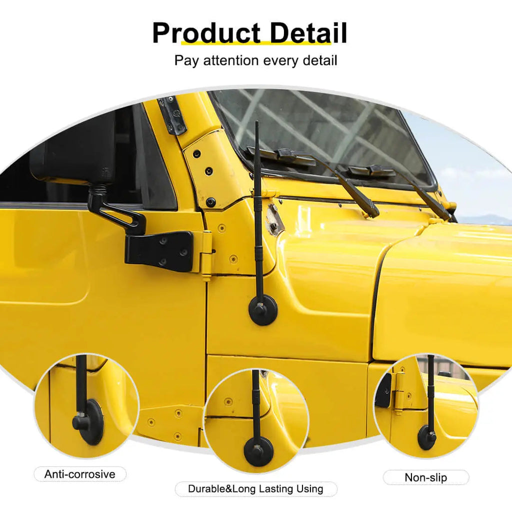 For 1997-2006 Jeep Wrangler TJ Exterior Hood Side Antenna Mast Radio