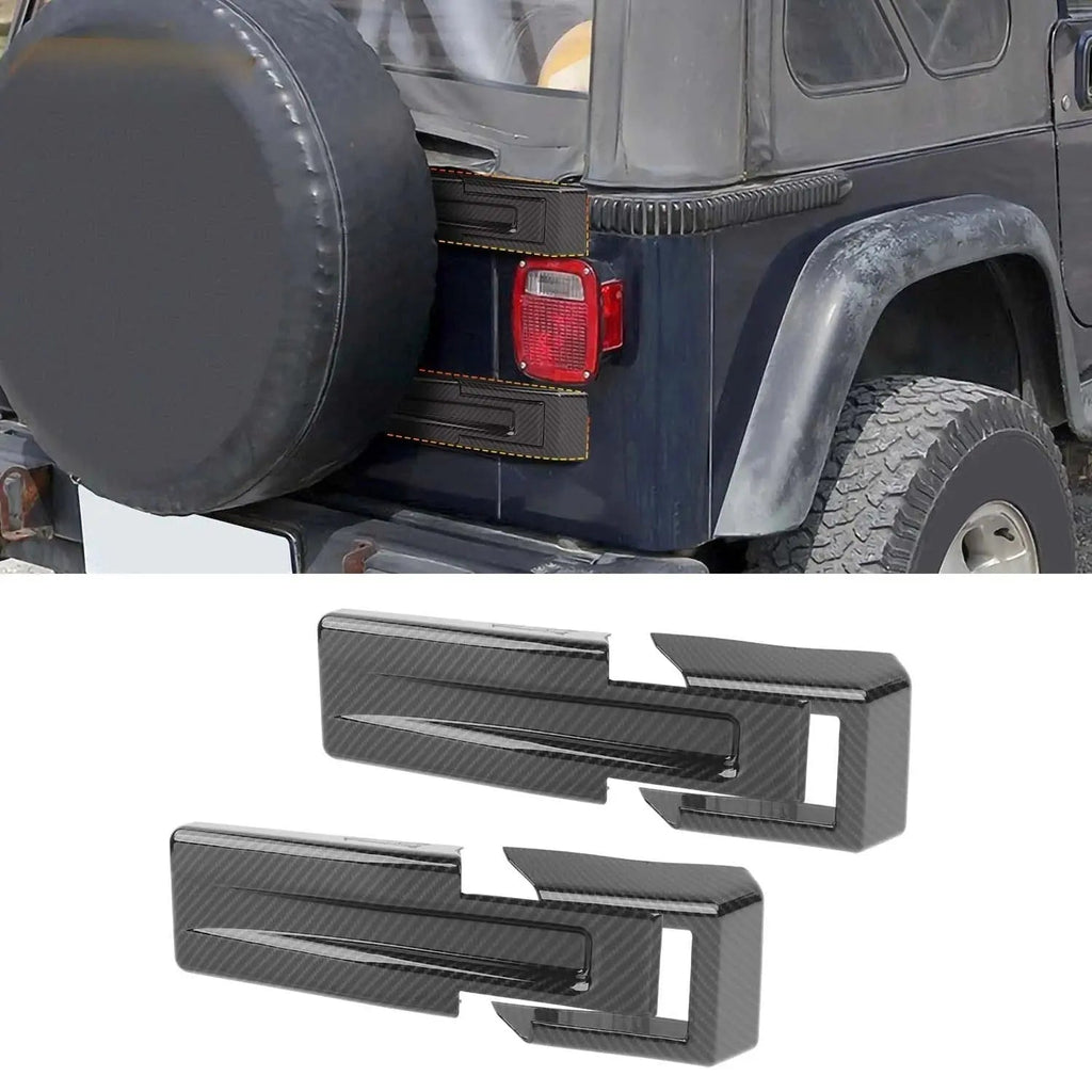 For 1997-2006 Jeep Wrangler TJ Exterior Rear Tailgate Spare Hinges Covers Trim (2 pcs)