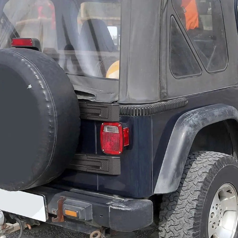 For 1997-2006 Jeep Wrangler TJ Exterior Rear Tailgate Spare Hinges Covers Trim (2 pcs)