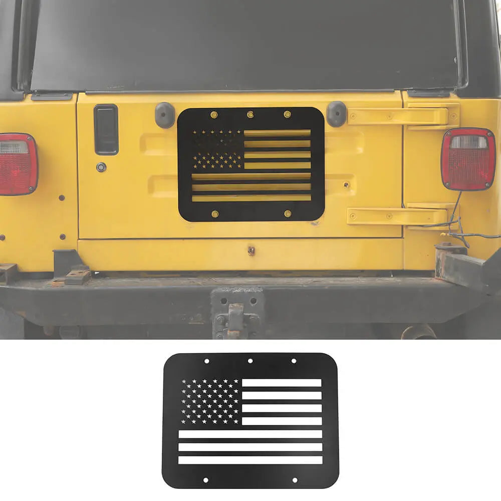 For 1997-2006 Jeep Wrangler TJ Exterior Rear Trunk Tailgate Exhaust Cover Trim Decor