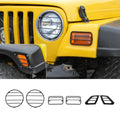 For 1997-2006 Jeep Wrangler TJ Exterior Side Turn Signal Light Headlight Guard Trim Cover Kit (6 pcs)