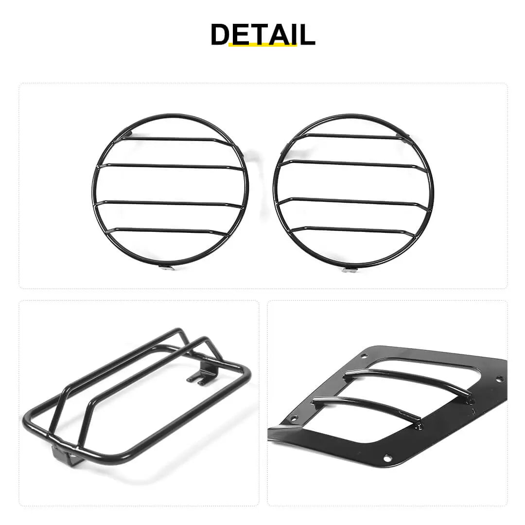 For 1997-2006 Jeep Wrangler TJ Exterior Side Turn Signal Light Headlight Guard Trim Cover Kit (6 pcs)