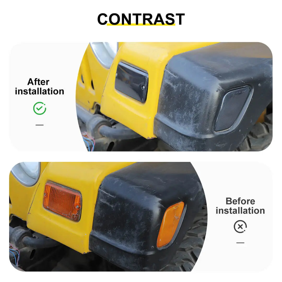 For 1997-2006 Jeep Wrangler TJ Front Bumper Signal Fender Side Marker Light Cover Accessories (4 pcs)