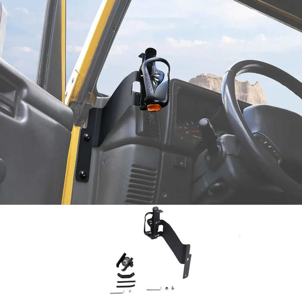 For 1997-2006 Jeep Wrangler TJ Front Door Drink Cup Phone Holder Mount Rack Bracket