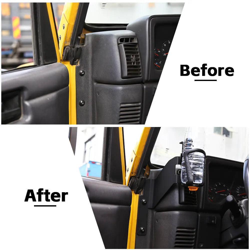 For 1997-2006 Jeep Wrangler TJ Front Door Drink Cup Phone Holder Mount Rack Bracket