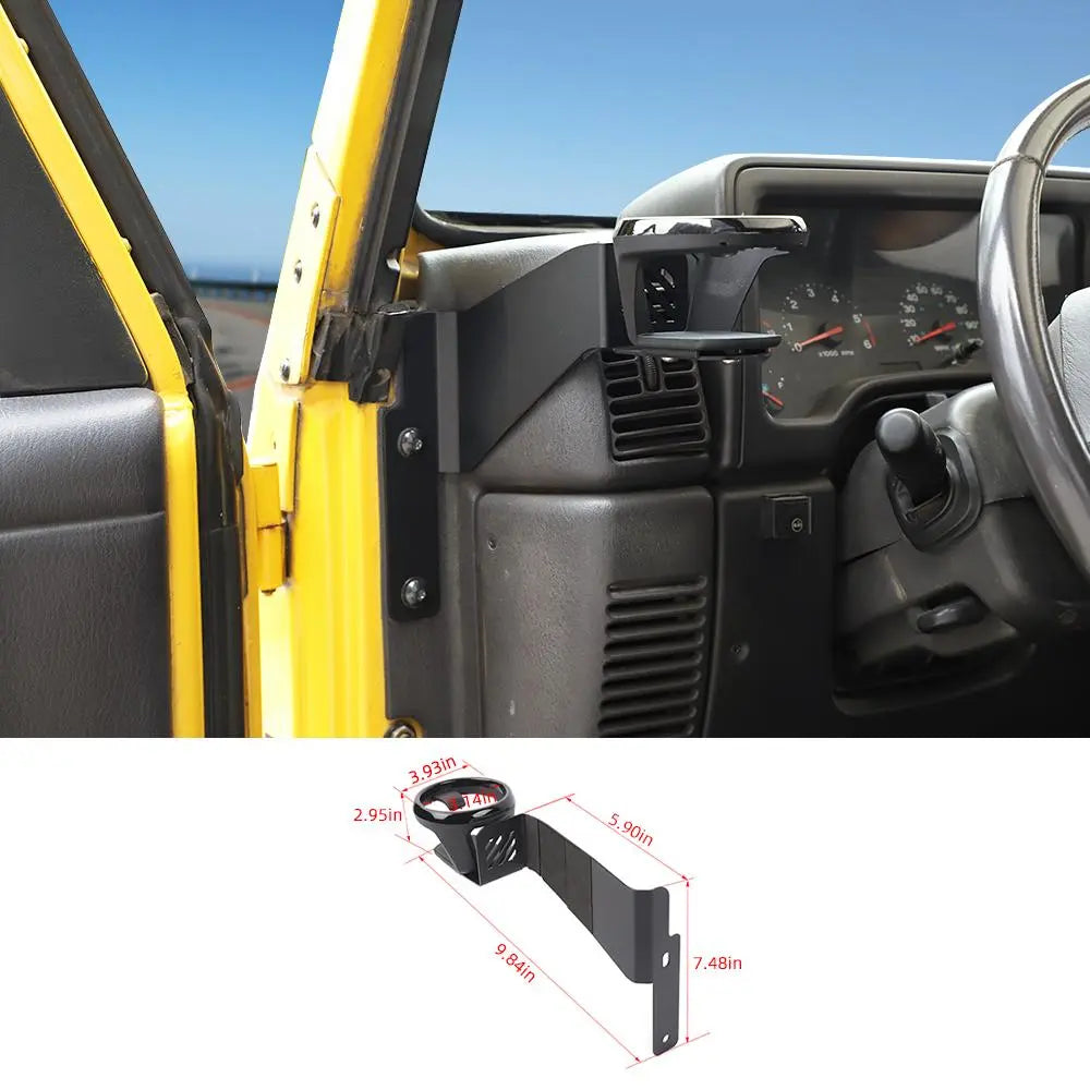For 1997-2006 Jeep Wrangler TJ Front Door Water Cup Bracket Holder  Black Right & Left