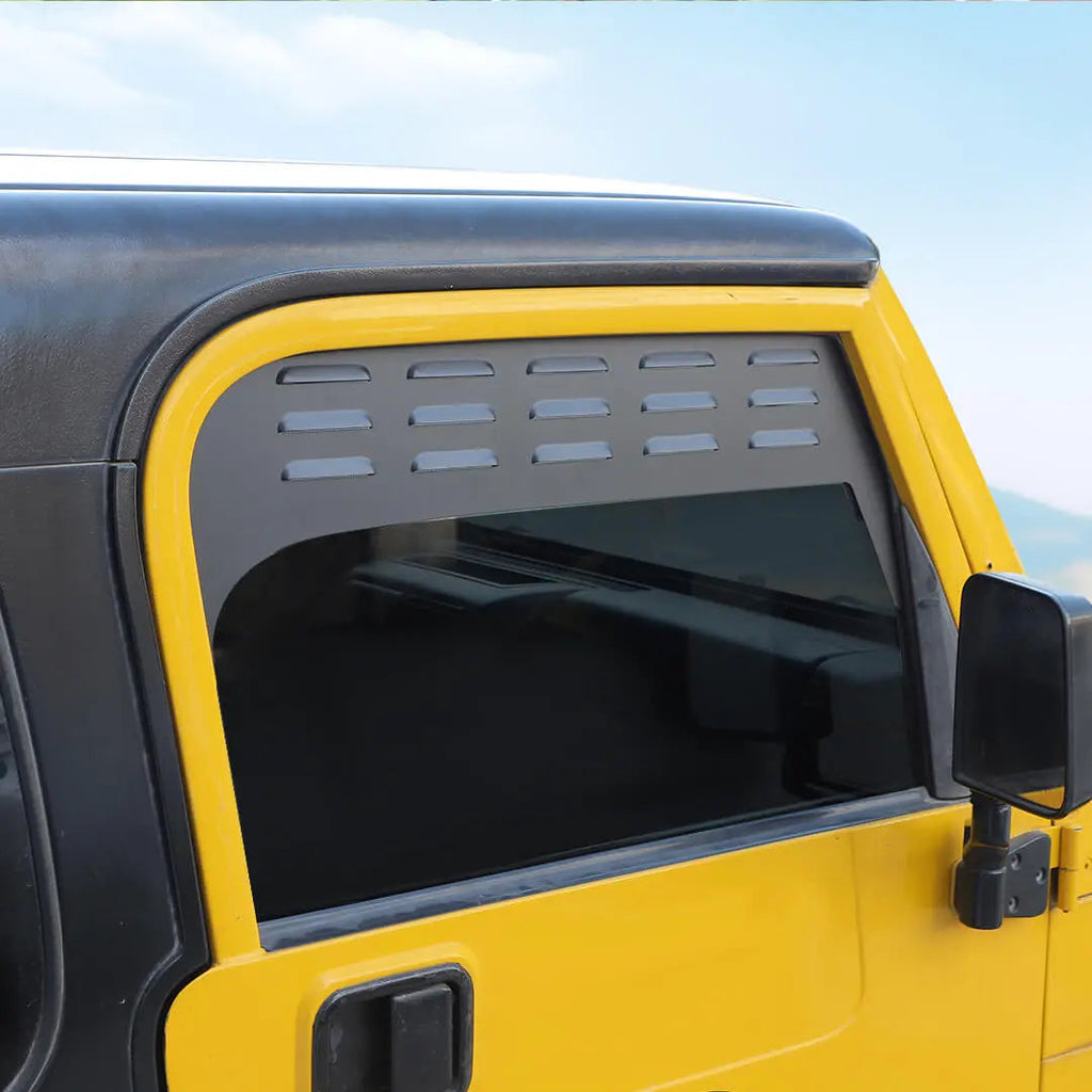 For 1997-2006 Jeep Wrangler TJ Front Door Window Louver Air Vent Panel Cover Trim (2 pcs)