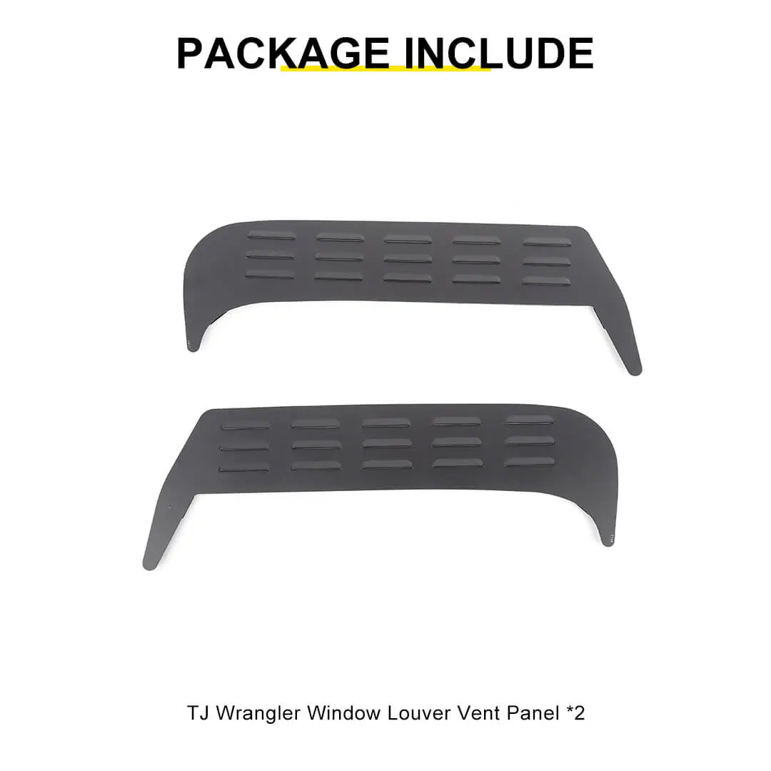 For 1997-2006 Jeep Wrangler TJ Front Door Window Louver Air Vent Panel Cover Trim (2 pcs)