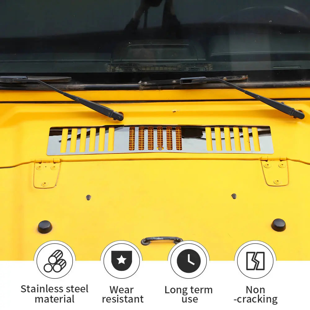 For 1997-2006 Jeep Wrangler TJ Exterior Front Wiper Lower Air Vent Outlet Cover Trim