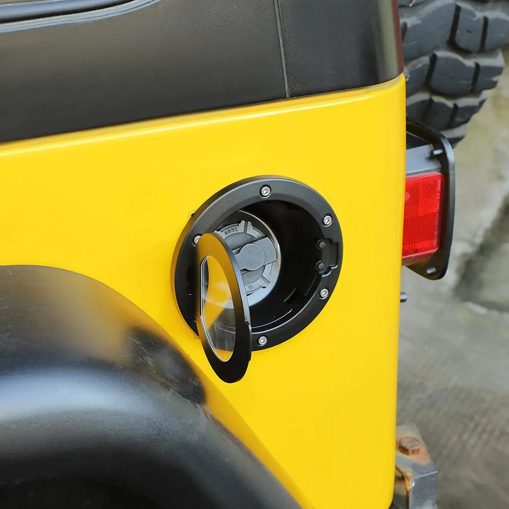 For 1997-2006 Jeep Wrangler TJ Fuel Filler Door Gas Tank Cap Cover Transparent Gas Cap Cover