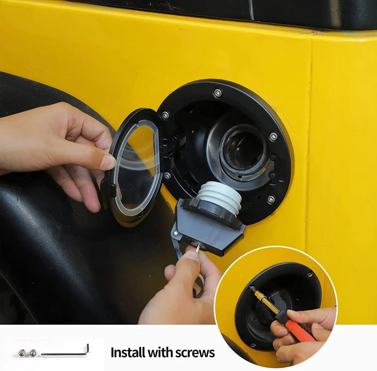 For 1997-2006 Jeep Wrangler TJ Fuel Filler Door Gas Tank Cap Cover Transparent Gas Cap Cover