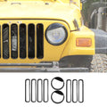For 1997-2006 Jeep Wrangler TJ Grill Inserts Mesh Headlight Bezels Angry Eyes Trim Kit
