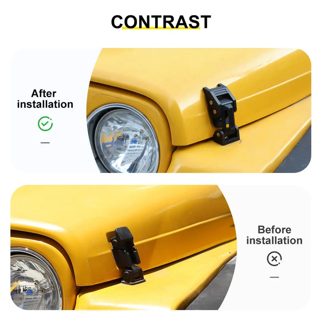 For 1997-2006 Jeep Wrangler TJ Hood Latches Catch Cover American Flag Black