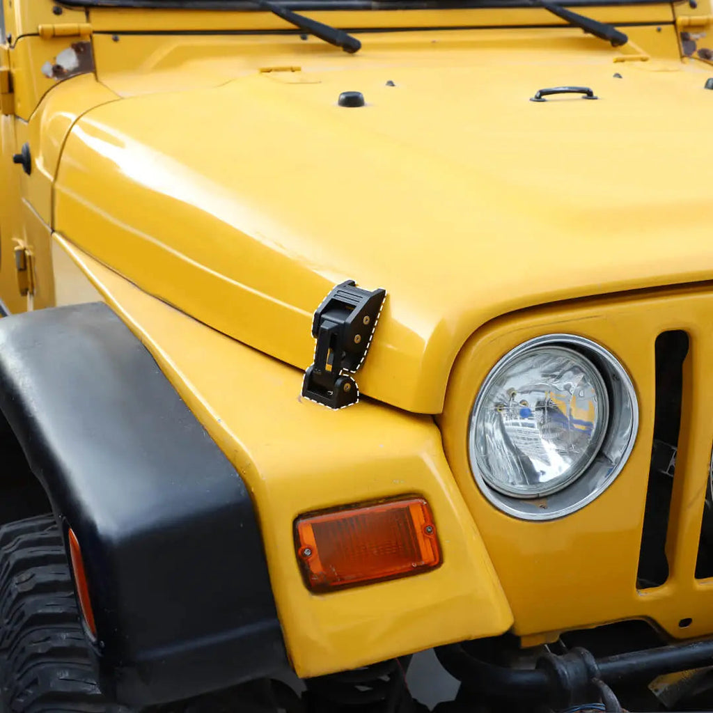 For 1997-2006 Jeep Wrangler TJ Hood Latches Catch Cover American Flag Black