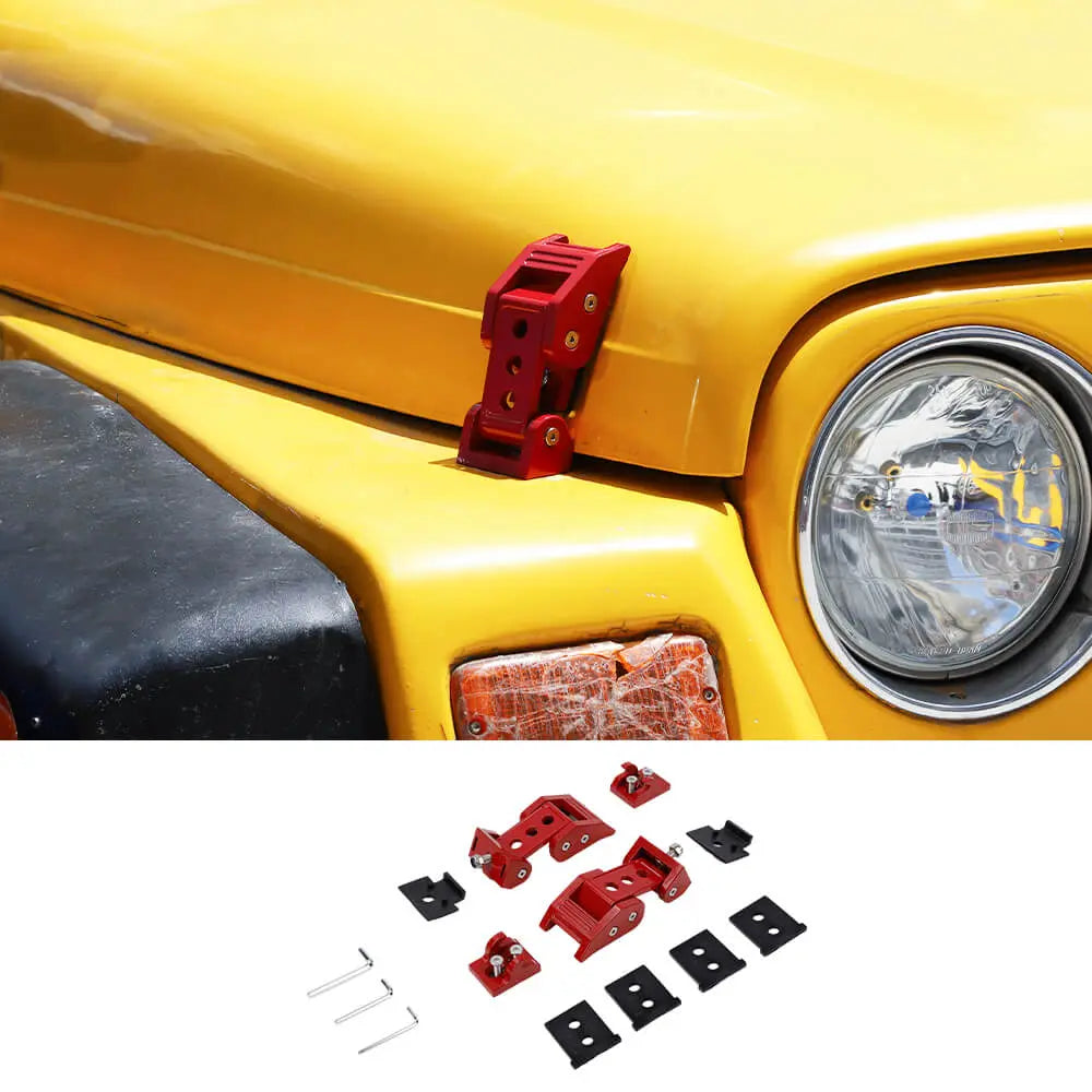 For 1997-2006 Jeep Wrangler TJ Hood Latches Lock Catch Cover Kit