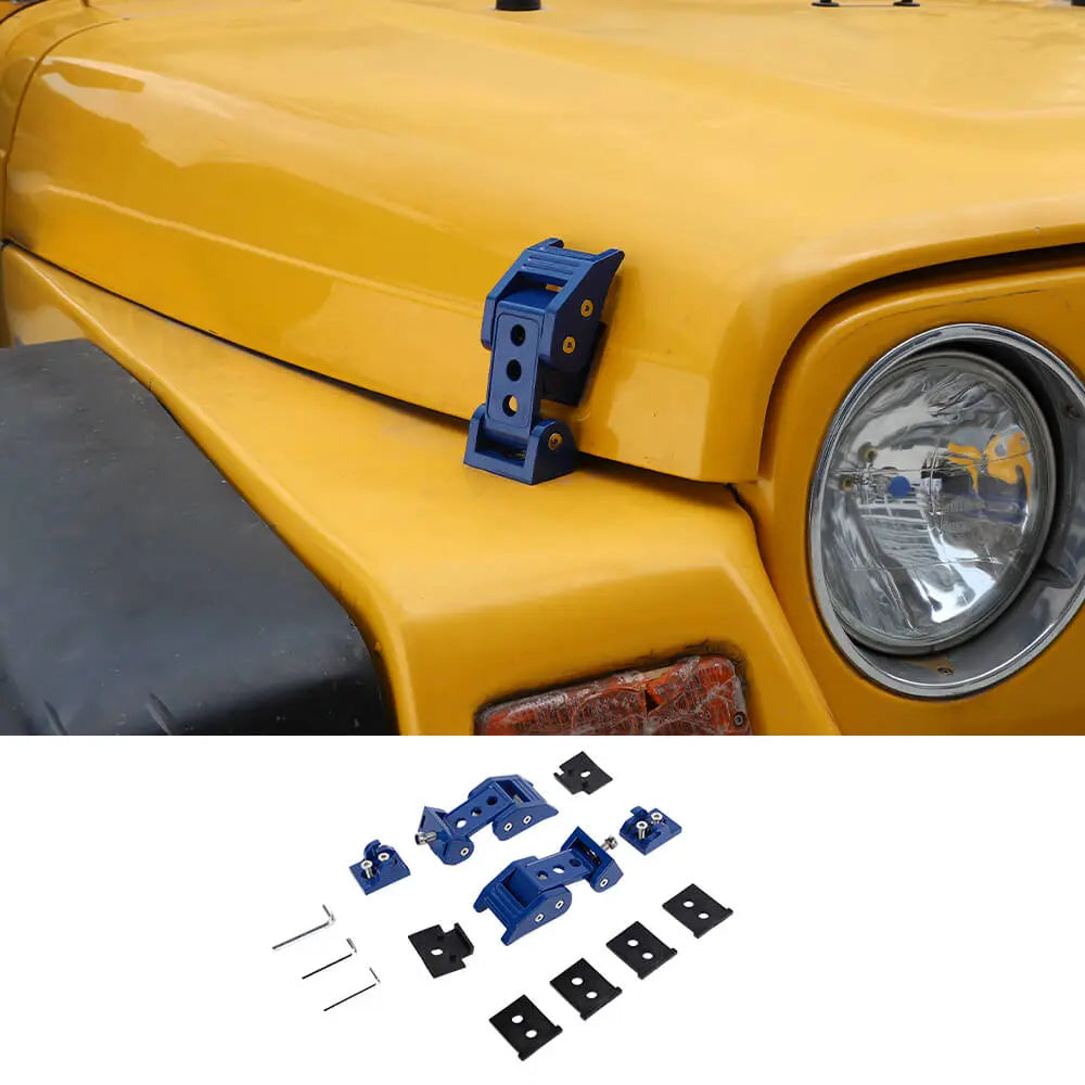For 1997-2006 Jeep Wrangler TJ Hood Latches Lock Catch Cover Kit