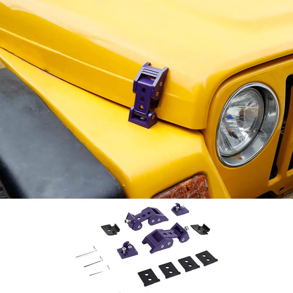 For 1997-2006 Jeep Wrangler TJ Hood Latches Lock Catch Cover Kit