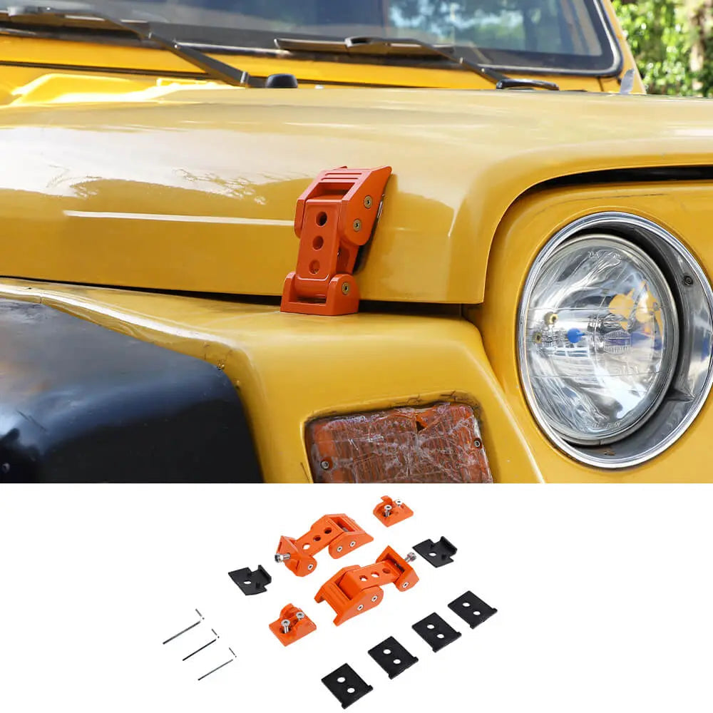For 1997-2006 Jeep Wrangler TJ Hood Latches Lock Catch Cover Kit