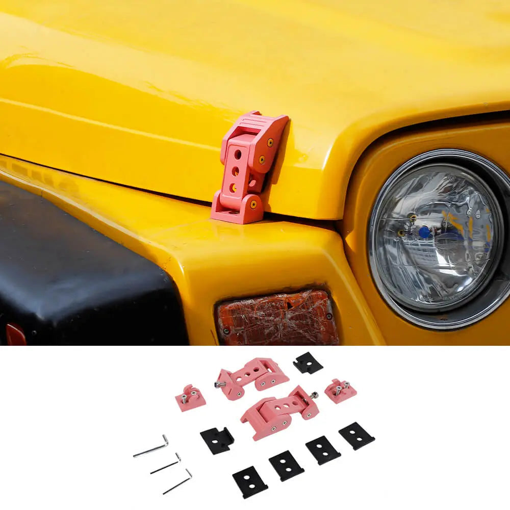 For 1997-2006 Jeep Wrangler TJ Hood Latches Lock Catch Cover Kit