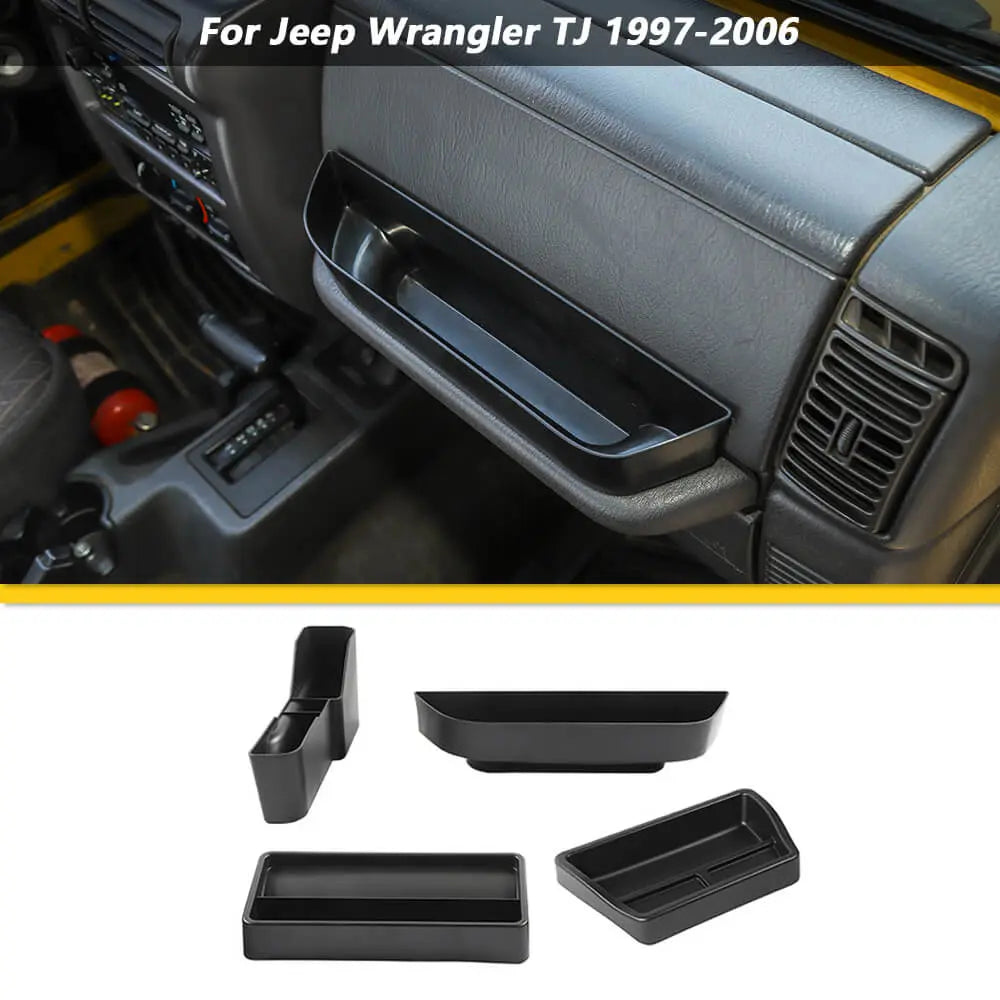 For 1997-2006 Jeep Wrangler TJ Instrument Panel/ Dash/ Gear Shift Center Console/ Co-Pilot Grab Bar Storage Tray Box