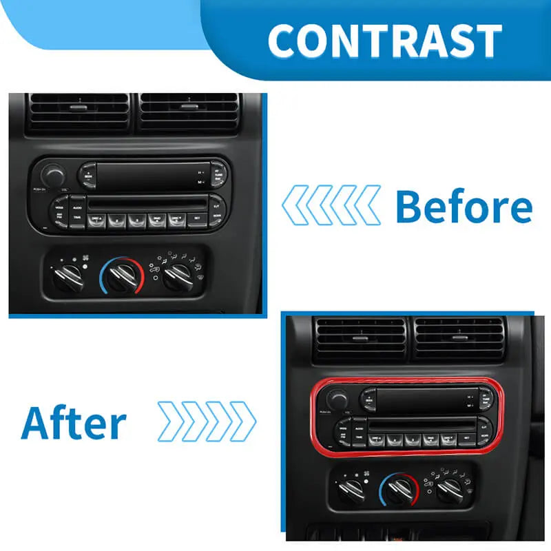 For 1997-2006 Jeep Wrangler TJ Interior Center Console  Radio Cover Trim Frame