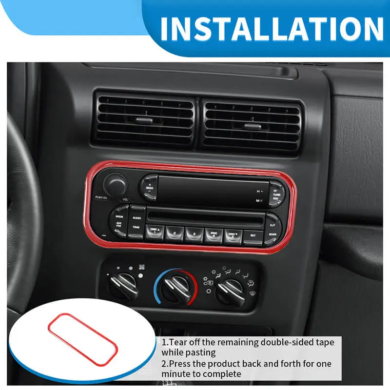 For 1997-2006 Jeep Wrangler TJ Interior Center Console  Radio Cover Trim Frame