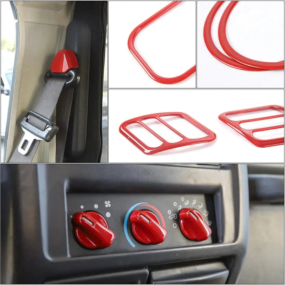 For 1997-2006 Jeep Wrangler TJ Interior Decoration Trim Kit Cover (18 pcs)