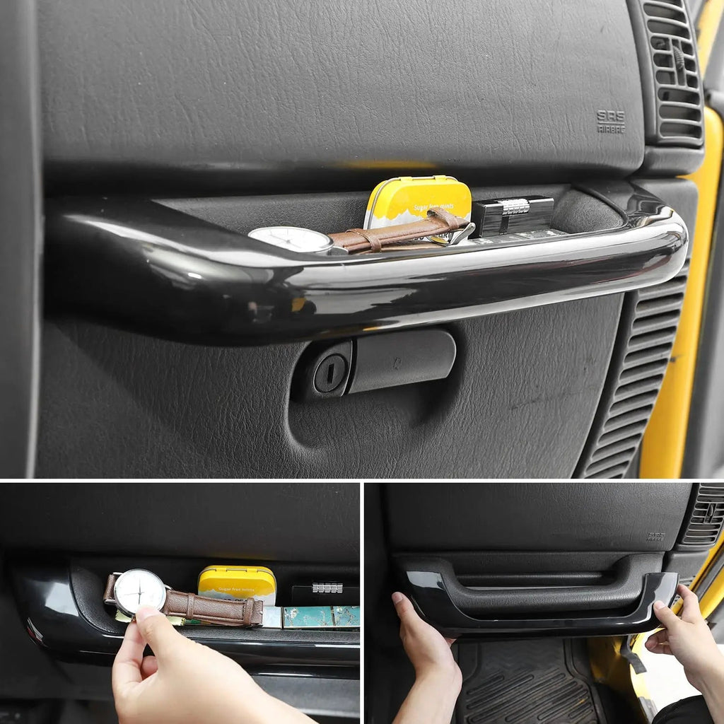 For 1997-2006 Jeep Wrangler TJ Interior Passenger Organizer Box Grab Tray Co-Pilot Handle Trim Cover