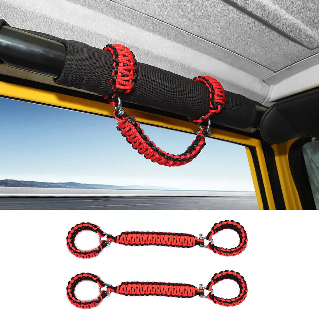For 1997-2006 Jeep Wrangler TJ Interior Top Roll Bar Grab Handles Grip Accessories (2 pcs)