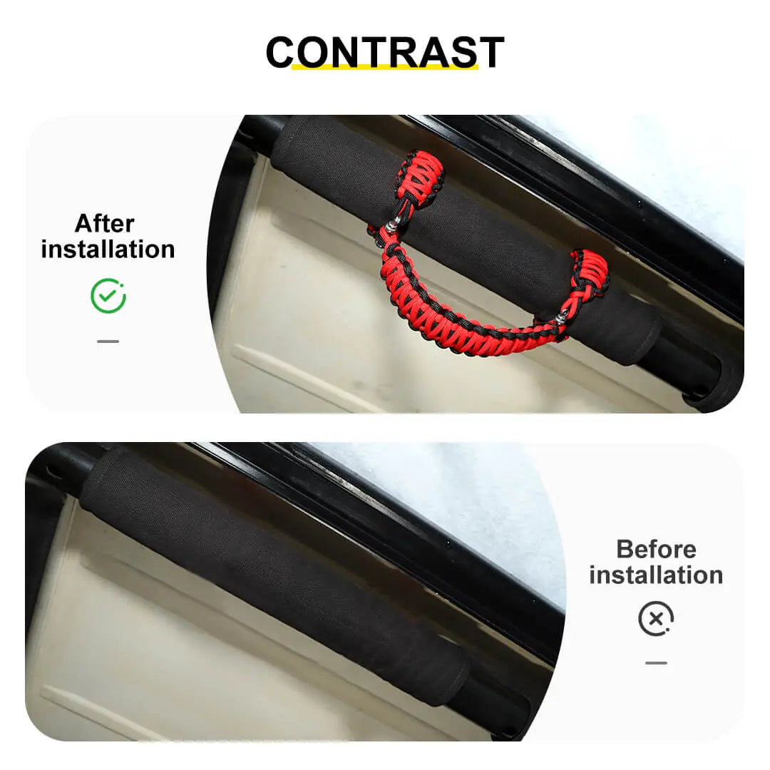 For 1997-2006 Jeep Wrangler TJ Interior Top Roll Bar Grab Handles Grip Accessories (2 pcs)