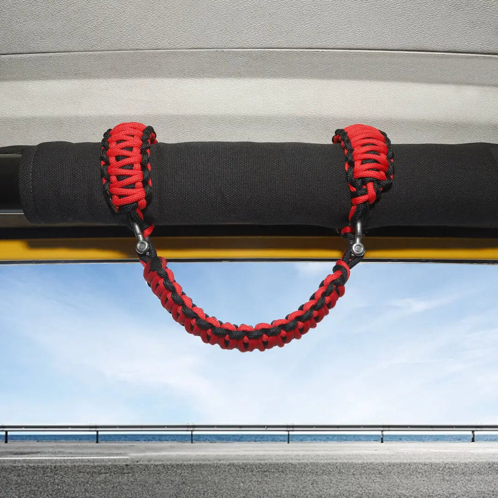 For 1997-2006 Jeep Wrangler TJ Interior Top Roll Bar Grab Handles Grip Accessories (2 pcs)