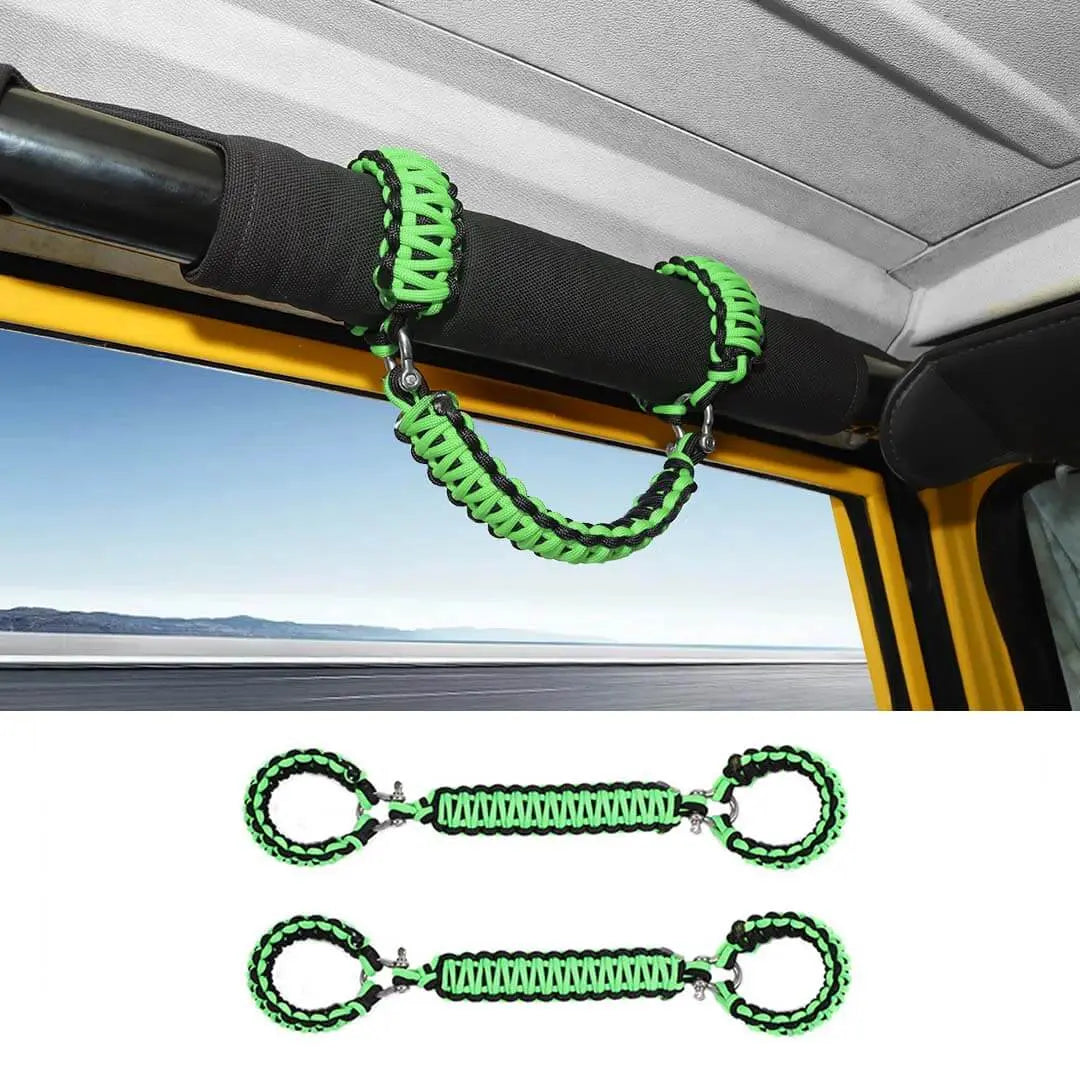For 1997-2006 Jeep Wrangler TJ Interior Top Roll Bar Grab Handles Grip Accessories (2 pcs)