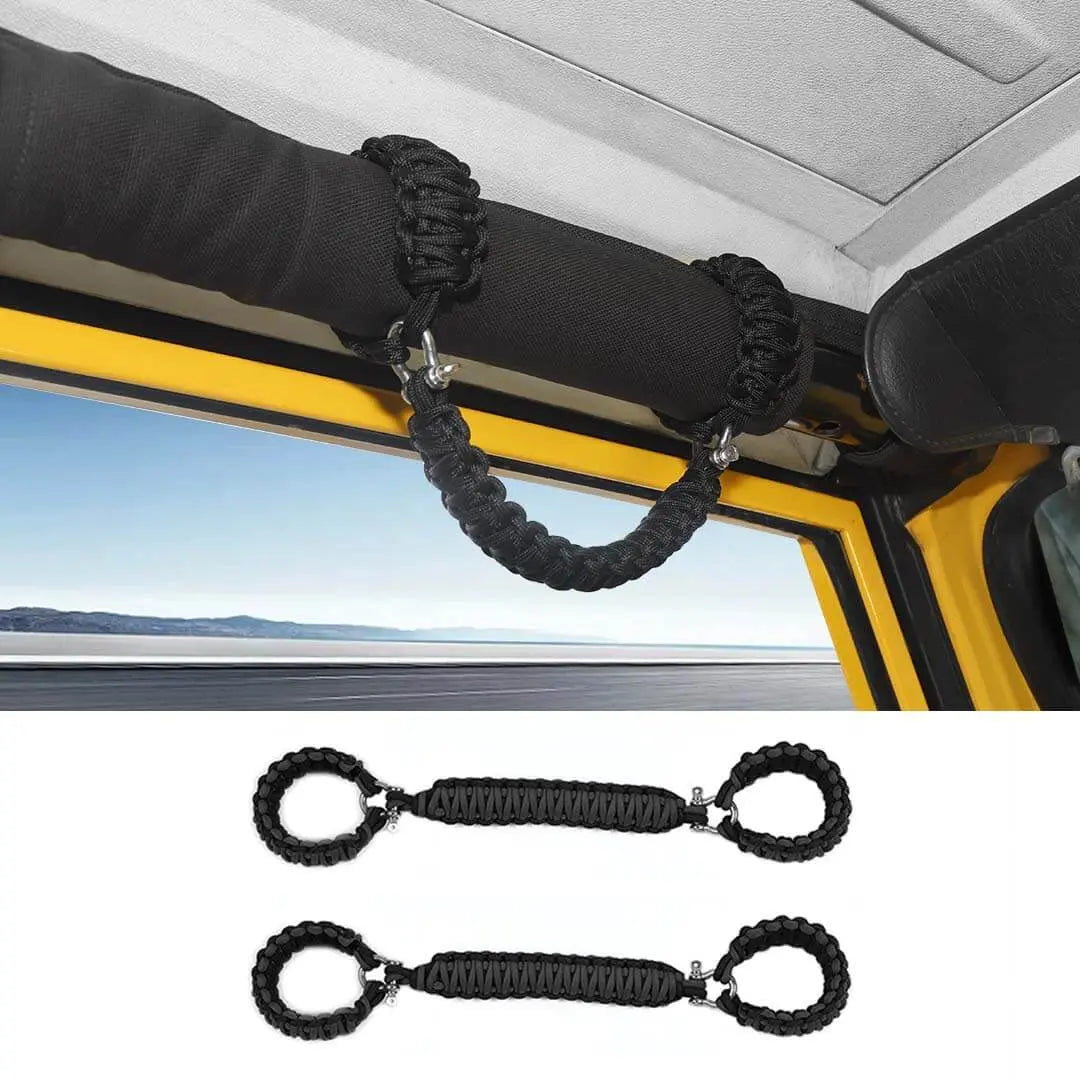 For 1997-2006 Jeep Wrangler TJ Interior Top Roll Bar Grab Handles Grip Accessories (2 pcs)